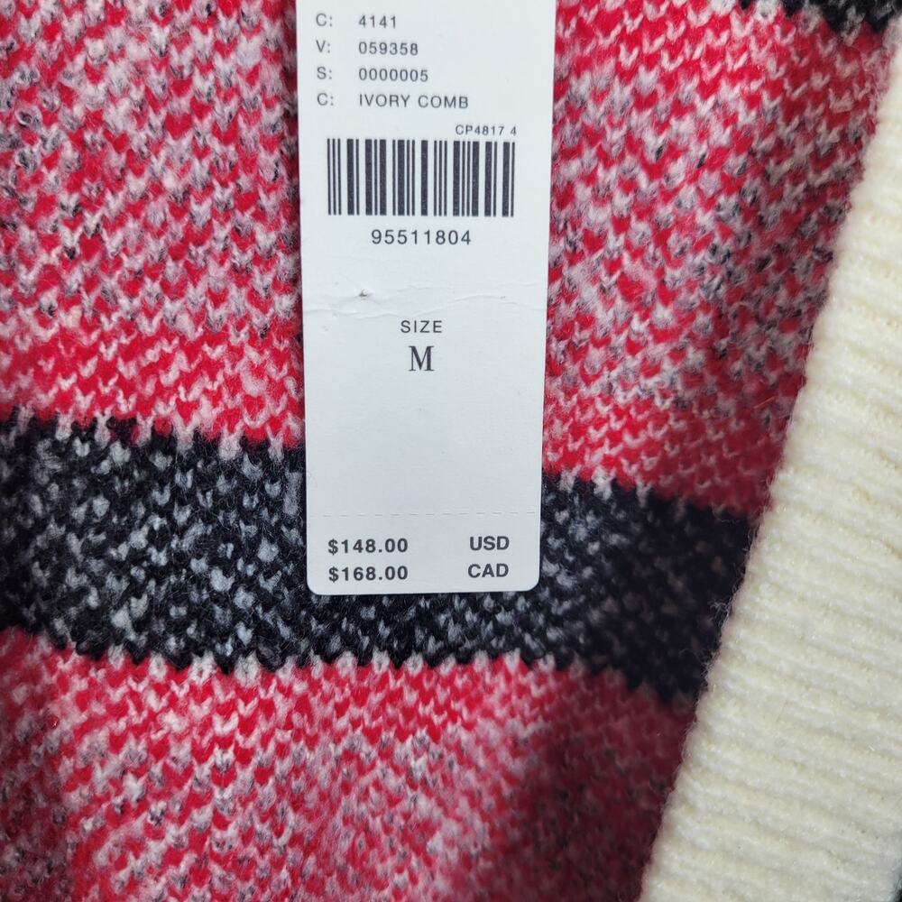 Anthropologie Oversized Cardigan Sweater Featuring a Heart Pattern Size M 41526 - Picture 4 of 8